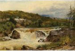 Near Bettws-y-coed, The Junction Of The Conway And The Llugwy by Benjamin Williams Leader