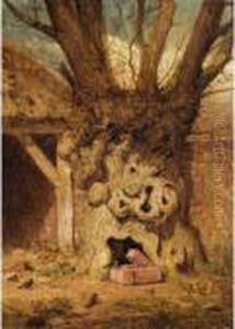 Beneath The Ancient Tree by Benjamin Williams Leader