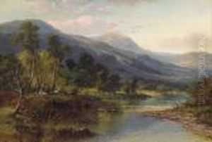 A Quiet Pool On The Llugwy, Wales by Benjamin Williams Leader