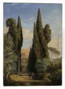 Cypresses At The Villa D'este, Tivoli by Edward Lear