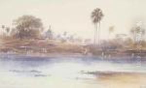 Figures On The Banks Of The River Hoogly, Tollygunge, Calcutta