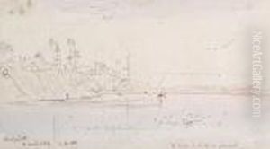 View On The Nile At Manfalut by Edward Lear
