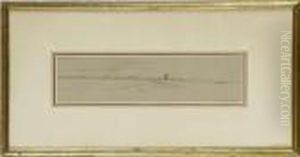 Landscape With Storm In Distance by Edward Lear