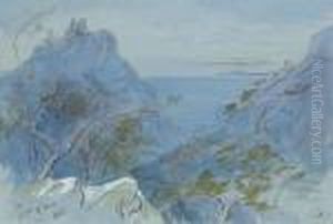 Eze, Cote D'azur, France by Edward Lear
