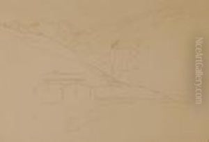 Alpine Valley With Chalets by Edward Lear