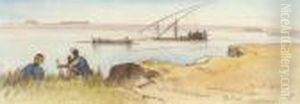 Feluccas On A Stretch Of The Nile Between Manfalut And Assiut,egypt