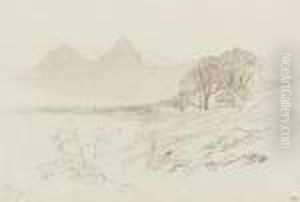 A View Of Schwyz, Lake Lucerne, From Treib, Switzerland by Edward Lear