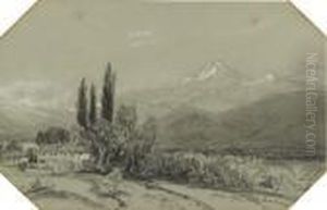 Geneva, From Petit Sacconex, Switzerland by Edward Lear