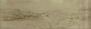 View Of Corfu From Kastrades, With The Monastry Of St. Theodore The Tiro In The Distance by Edward Lear