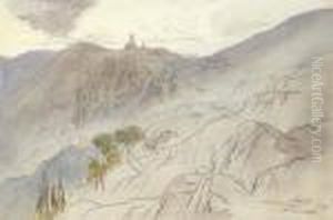 View Of Turbia, France by Edward Lear