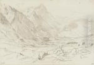 View Of Grundelwald, Switzerland by Edward Lear