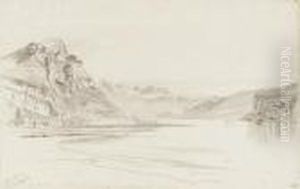 View Of Wallenstadt See, Switzerland by Edward Lear