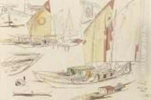 Studies Of Sailing Barges, Venice Studies Of Sailing Barges, Venice