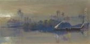Moonlit Dhows On The Nile by Edward Lear