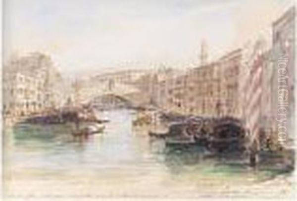 The Grand Canal Looking Towards The Rialto Bridge, Venice - view 1