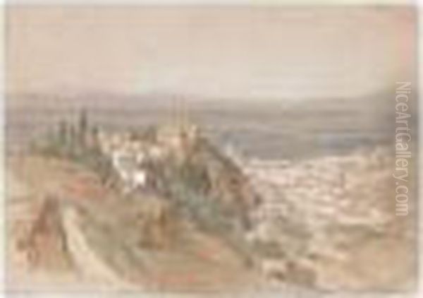 The Alhambra With The Generalife
And The Palace Of Charles V From Under La Silla Del Moro - view 1