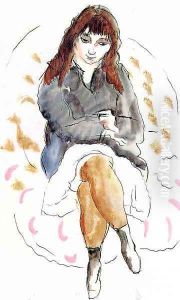 Young Woman Seated by Jules Pascin