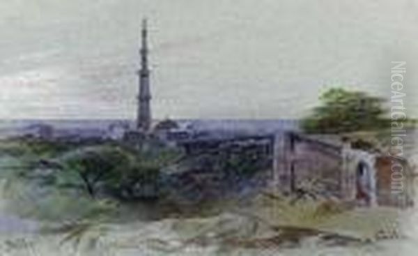 A View Of The Qutb Minar, Delhi - view 1