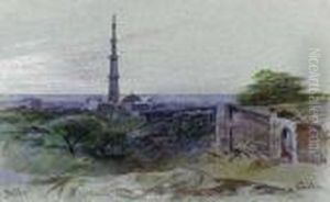 A View Of The Qutb Minar, Delhi by Edward Lear
