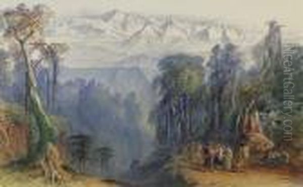 Kinchinjunga From Darjeeling, Himalayas - view 1