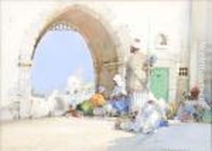 An Arab Bazaar by Noel Harry Leaver