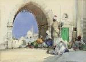 Street Sellers At The City Gates by Noel Harry Leaver