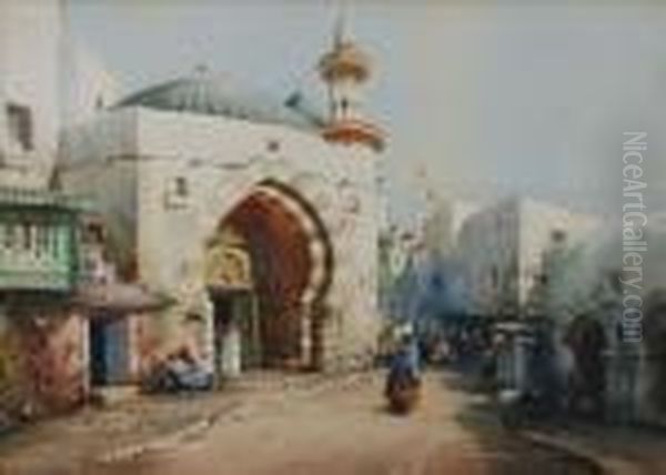 Figures Outsidea Mosque - view 1
