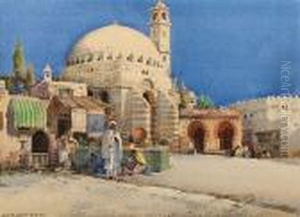 Oriental Market Before A Mosque - view 1