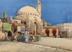 Oriental Market Before A Mosque by Noel Harry Leaver