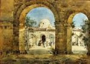 Watercolour - View Of An Eastern
Courtyard With Two Arches Toforeground, 10ins X 14ins, Signed, In Gilt
Moulded Frame Andglazed by Noel Harry Leaver