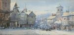 A Flemish Town Scene In Winter