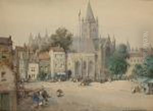 A Cathedral Within A Flemish Town by Noel Harry Leaver