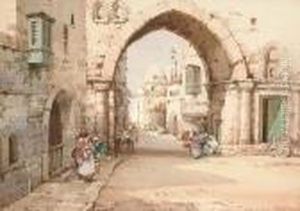 Eastern Street Scene Through An Arch