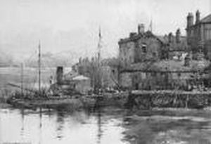 Boats At Anchor, Peel Harbour, Isle Of Man