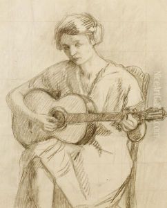 Femme A La Guitare by Henri Lebasque