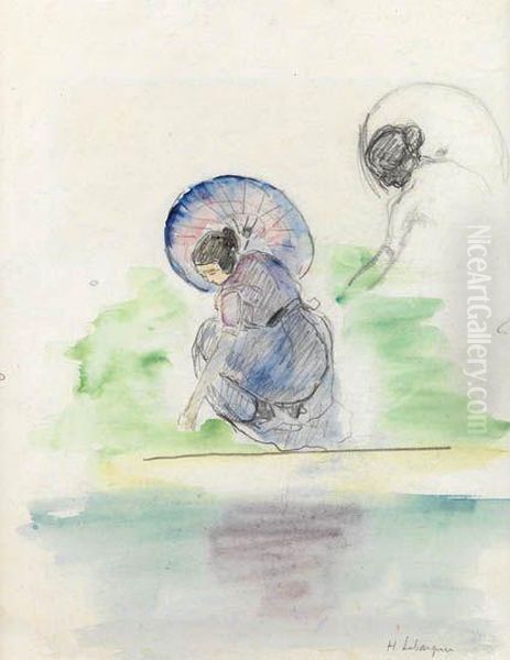 Jeune Fille A L'ombrelle - view 1