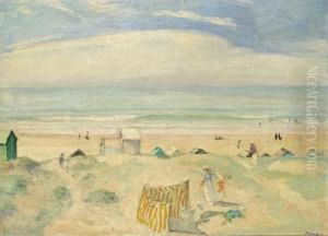 La Plage De Saint-jean-de-monts by Henri Lebasque