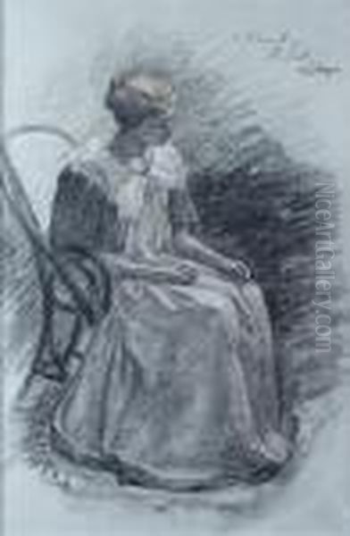 Femme Assise Et Pensive - view 1