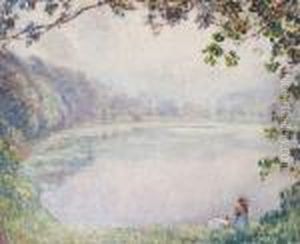 Deux Enfants Au Bord Du Lac by Henri Lebasque