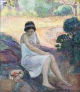 Jeune Femme Au Jardin by Henri Lebasque