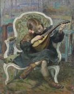La Petite Mandoliniste (marthe Lebasque) by Henri Lebasque