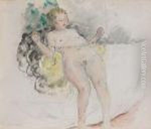 Nu Allonge Au Collier De Perles by Henri Lebasque