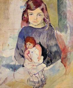 Young Girl with a Doll by Jules Pascin