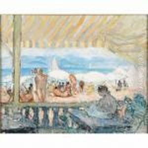 Le Bar De La Plage, Circa by Henri Lebasque