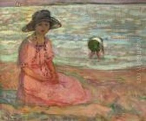 Jeune Fille Assise Au Bord De La Mer Jeune Fille Assise Au Bord De La Mer