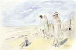 Sur La Plage De Saint Jean-de-monts by Henri Lebasque