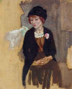 Hermine in a Black Hat by Jules Pascin