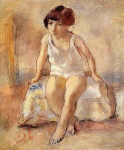Little Girl in a White shirt by Jules Pascin