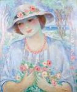 Jeune Fille Au Chapeau Fleuri