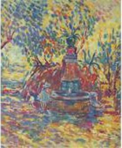 Saint-tropez, Fillettes A La Fontaine